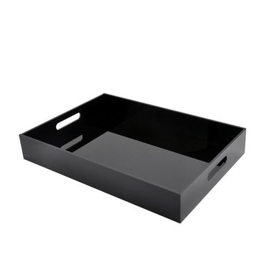 16x12x2inch 5mm PMMA moldou o plexiglás feito sob encomenda Tray With Handles acrílico claro