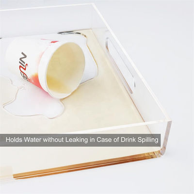 Perspex acrílico Tray With Handles da fabricação acrílica feita sob encomenda clara do plexiglás