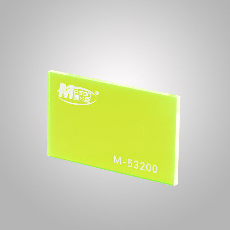 Plexiglás cortado feito sob encomenda da folha de vidro plástica flexível fina verde fluorescente de Tansparent