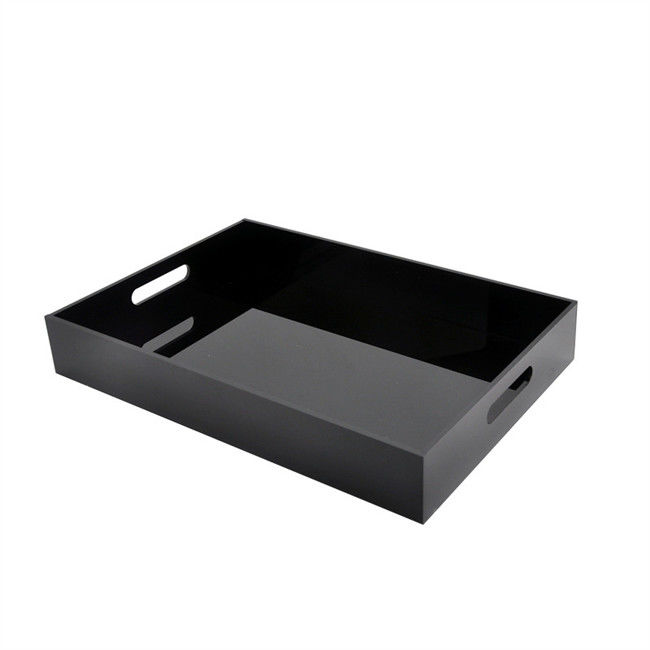 16x12x2inch 5mm PMMA moldou o plexiglás feito sob encomenda Tray With Handles acrílico claro