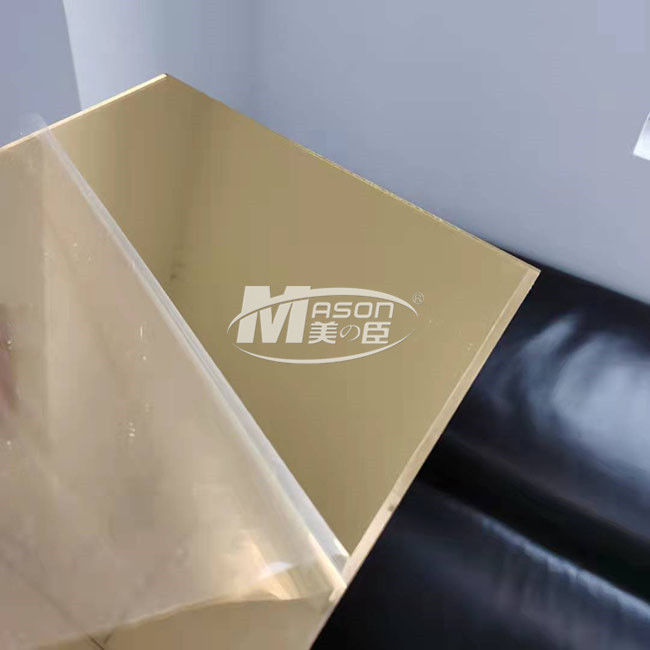 Uma folha acrílica reflexiva alta 1mm do espelho do ouro de prata acrílico do espelho da maneira